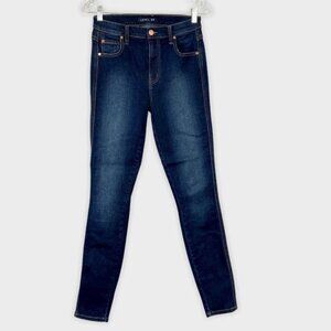 Anthropologie Level 99 Womens Jane High Rise Skinny Jeans Dark Blue Wash size 27